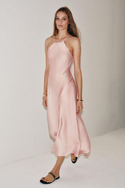 VESTIDO SATINADO HALTER ZW COLLECTION / Marr?n - Zara фото 9
