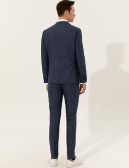 Lacivert Slim Fit Tak_m Elbise - Cacharel фото 5