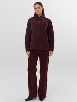 Жакет женский джинсовый бордовый - Mark formelle фото 3