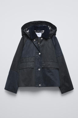 WAXED JACKET WITH HOOD