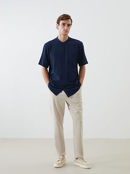 Regular Fit K?sa Kollu Arm?rl? Erkek Dokulu G?mlek