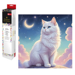 Алмазная мозаика арт. 68596 / 50 ЛУННЫЙ КОТ, размер: 30*30 см,