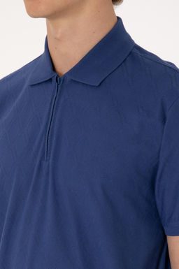 Erkek Regular Fit Fermuarl_ A__k Lacivert Desenli Ti__rt Sepette S_rpriz _ndirim - U.s. polo assn фото 7