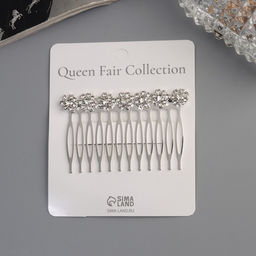 Цена за 2 шт. Гребень для волос QF «Медея», цветы, 7×4 см, серебро