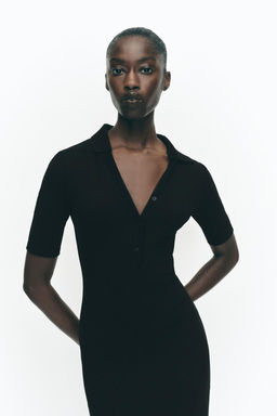 INTERLOCK POLO COLLAR DRESS - Zara фото 2