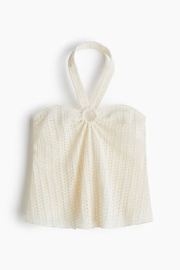 Top halter en punto pointelle