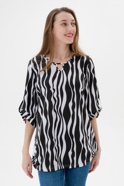 Туника женская из кулирки Полина зебра макси - Амадэль фото 8