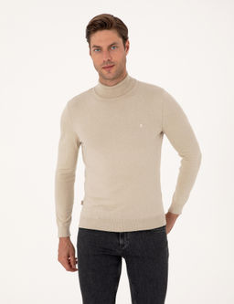 Kum Melanj Slim Fit Bal_k__ Yaka Basic Triko Kazak