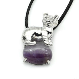 Подвеска с аметистом Тигр 23*32мм