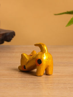 Сувенир «Потягивающийся Кот», 2.5×6×5 см, дерево, золото