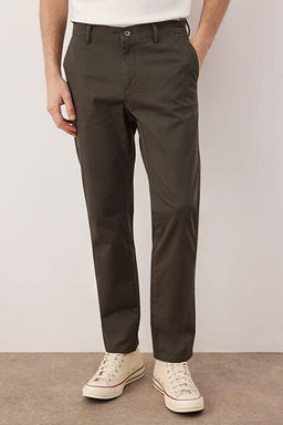 Haki Erkek Gabardin Dokulu Kuma_ Pantolon TMNAW26PL00026