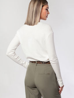 VILATTE / Джемпер из премиального хлопка в рубчик.  фото 4