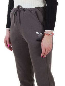 MD54 DK. GRAY Брюки спортивные утепленные женские (85% хлопок, 10% полиэстер, 5% спандекс)