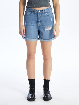 Boyfriend Fit Y?rt?k Detayl? Kad?n Jean ?ort