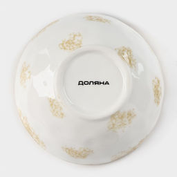 Миска фарфоровая Доляна Organic Gold, 320 мл, d=12,5 см, цвет белый фото 4