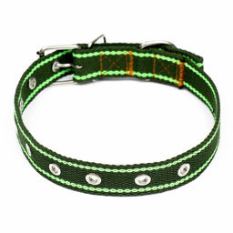 Ошейник брезентовый безразмерный однослойный, 58 х 2,5 см, хаки/салатовый - Пижон фото 2