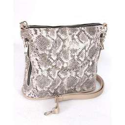 Сумка женская натуральная кожа ADEL-300 (отделка ИСК/КОЖА), 1 отд/плеч рем, серобежевый питон 264341