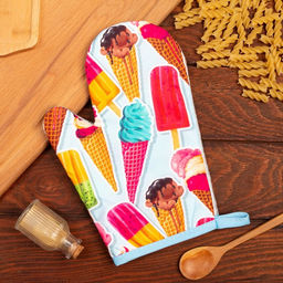 Цена за 2 шт. Варежка-прихватка «Этель. Сладости» 26×16 см