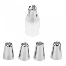 Кондитерский набор 10 предметов Мастер: мешок для крема п/эт 32см, насадка из нержавеющей стали - 5 штук, широкие, д3см, h4,3см; фиксатор винтовой для насадок пластик; ершик для чистки насадок; кисточка 16см силикон/пластик; шпатель спатула прямой - Домашняя мода фото 4