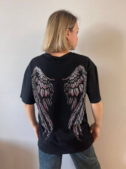 K13563 Футболка OVER SIZE (плотный хлопок) ЧЕРНЫЙ