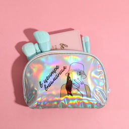 Косметичка-трапеция «В центре внимания», голографический PVC, 20×13 см