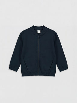 Kolej Yaka Erkek ?ocuk Fermuarl? Sweatshirt