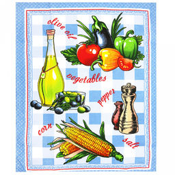 Полотенце вафельное 48х62см "Урожай", хлопок 100%, 171гр/м2, комплект 3шт, "Домашняя мода" (Россия)