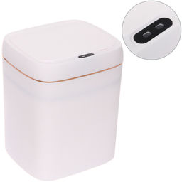 Контейнер для мусора"Smart"11л белый сенсорная крышка работает от батареек LR6 W8616C
