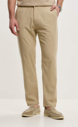 Брюки лен F211-0871 beige