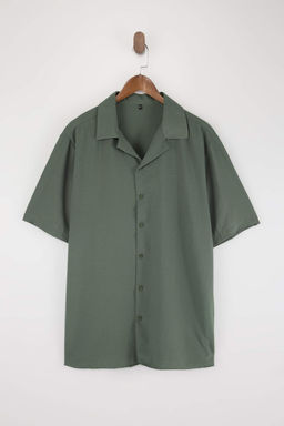 Haki Oversize Erkek Buyuk Beden Gomlek TMNSS26AX00001