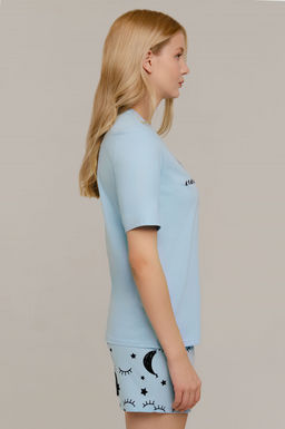 Арт. 9143 Пижама с шортами 42-50 (5 шт) Цвет:верх-небесный, низ-небесный - Калинка фото 6