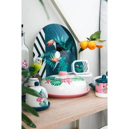 Подставка для торта Доляна Тропики, d=32 см, вращающаяся, стекло, зелёная фото 6