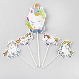 Набор для украшения торта Единорог, 5 шт.