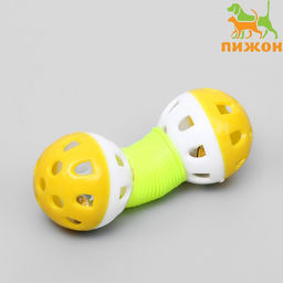 Игрушка для кошек Два шарика на пружинке, шарики 4 см, микс цветов