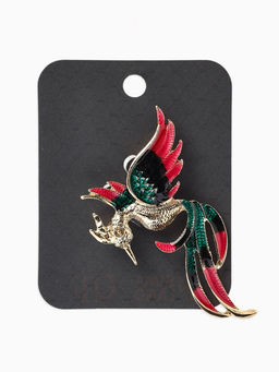 Брошь «Феникс» , цветная в золоте