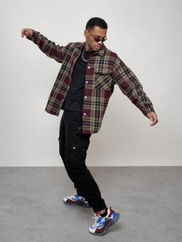 Ветровка рубашка мужская букле бордового цвета 58378Bo - Mtforce фото 9