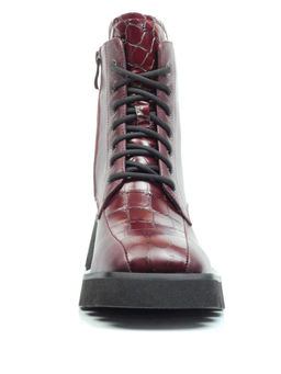 01-CG34-2 WINE Ботинки демисезонные женские (натуральная кожа, байка)