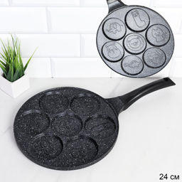 Сковорода блинная 24 см для панкейков Животные / ZOO-525 /уп 24/ 0,54