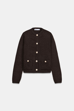 KNIT CARDIGAN WITH GOLDEN BUTTONS