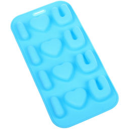 Цена за 3 шт. Форма для льда силиконовая "Любовь" 20*10см, цвета микс