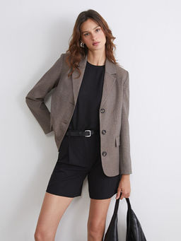 Desenli Kad?n Blazer Ceket