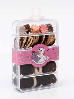 Набор резинок и заколок в контейнере, Коты аристократы