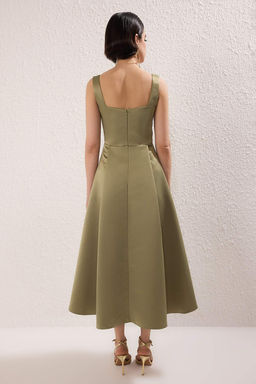 Yag Yesil A-Kesim Saten Dokuma S?k Abiye Gece Mezuniyet Elbisesi TPRAW25EL00040