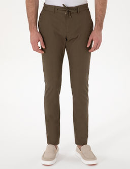 Haki Slim Fit Keten G_r_n_ml_ Kanvas Pantolon