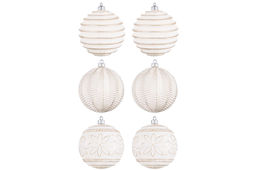 Набор 6 новогодних шаров 9,5*9,5 см Винтаж шампань с эффектом старины - Elan gallery фото 11