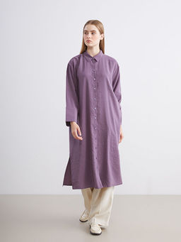 Oversize Modal Kar???ml? Kad?n G?mlek Tunik