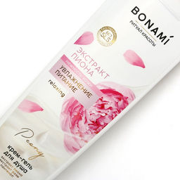 Гель для душа женский с пантенолом, 400 мл, аромат пиона и розы, BONAMI