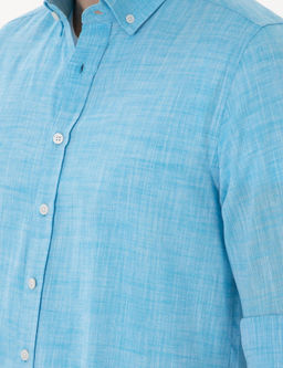 Рубашка Pierre Cardin Keten Slim Fit аква длинный рукав
