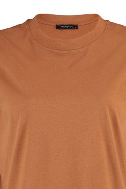 Tarc?n %100 Pamuk Vatka Gorunumlu Basic Bisiklet Yaka Orme T-Shirt TWOSS20TS0021