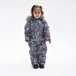 RODOS Комбинезон детский зима МРК-01д Серый/Фуксия/Ментол